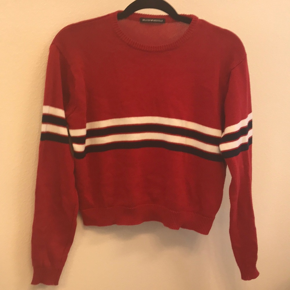Brandy Melville Red Striped Sweater